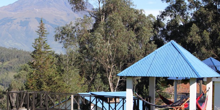 Volcan Cotacachi and Rose Cottage's Mirador, a great place to relax in a hammock